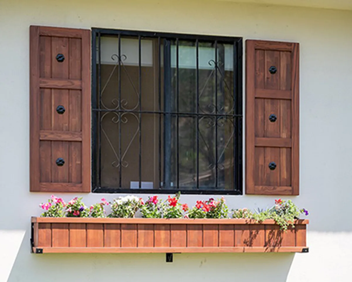 Decorative Redwood Shutters Set